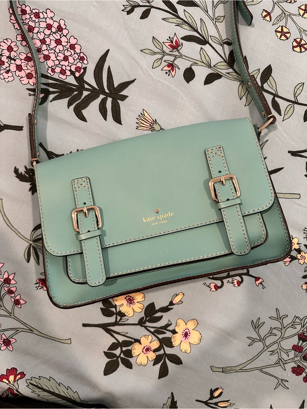 Kate Spade Mint Green Leather Crossbody Bag